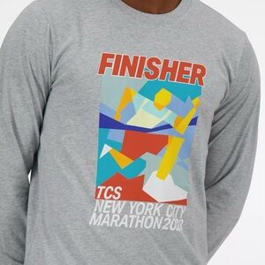 New Balance Gray NYC Marathon Finisher Long Sleeve Tee
